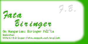 fata biringer business card